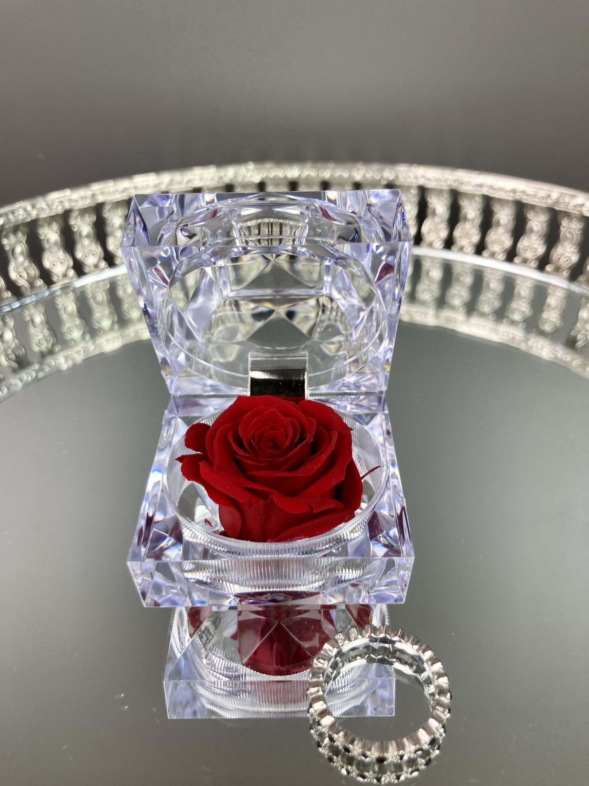 IMG_7459 An eternal rose in acrylic box/preserved rose box, Secret Santa gift - Image 1
