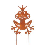 Roststecker - Froschkönig - Gartenstecker - Blumenbeet Deko - Wetterfest