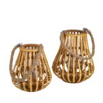 Wooden lantern Sevilla - Garden lantern with glass insert - Garden decoration