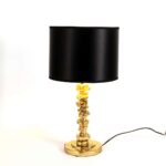 Modern table lamp, lampshade black-gold, designer lamp