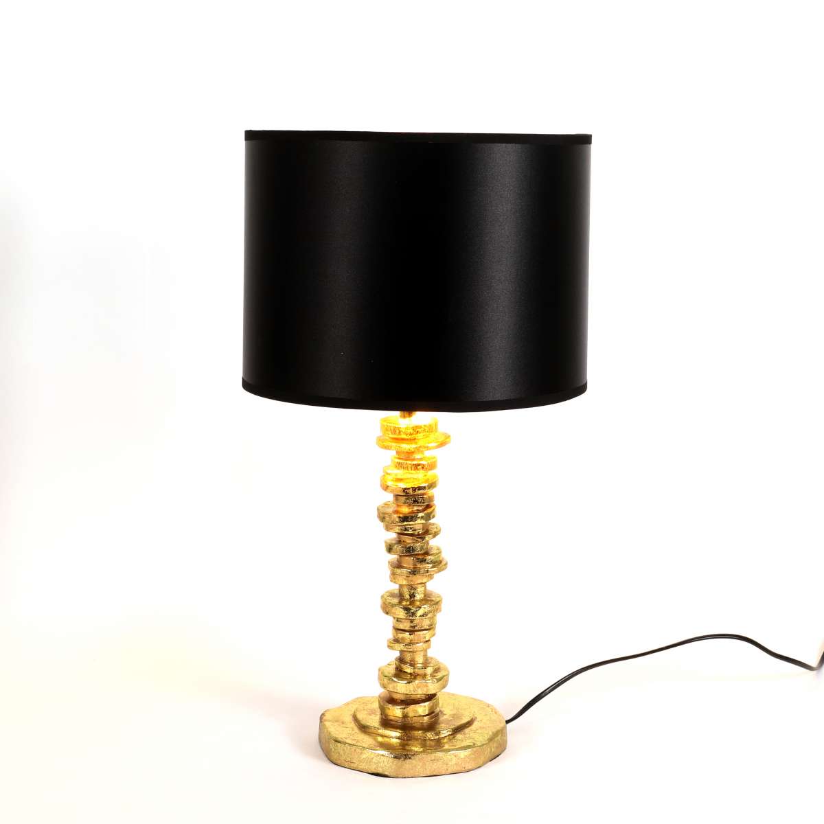 IMG_4988 Modern table lamp, lampshade black-gold, designer lamp - Image 1