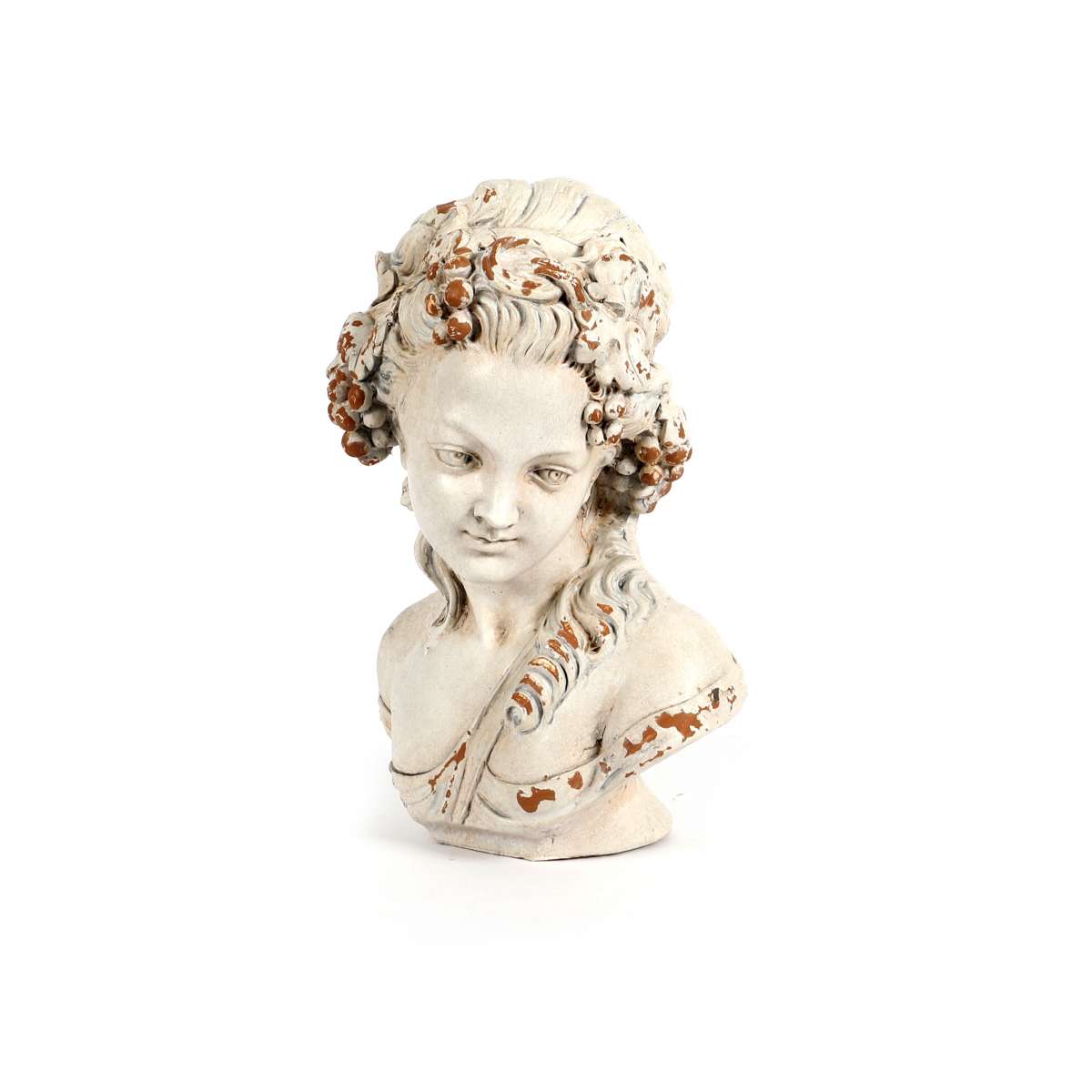 IMG_0709 Antique bust, female head, white-antique, garden decoration - Image 1