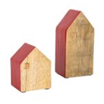 Skandi decorative house "Casa" made of wood in red-nature - stylish wooden decoration for your home