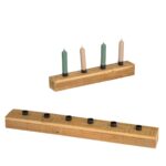 Handmade wooden candle holder - Natural table decoration for stick candles in 2 sizes - Decorative candle holder