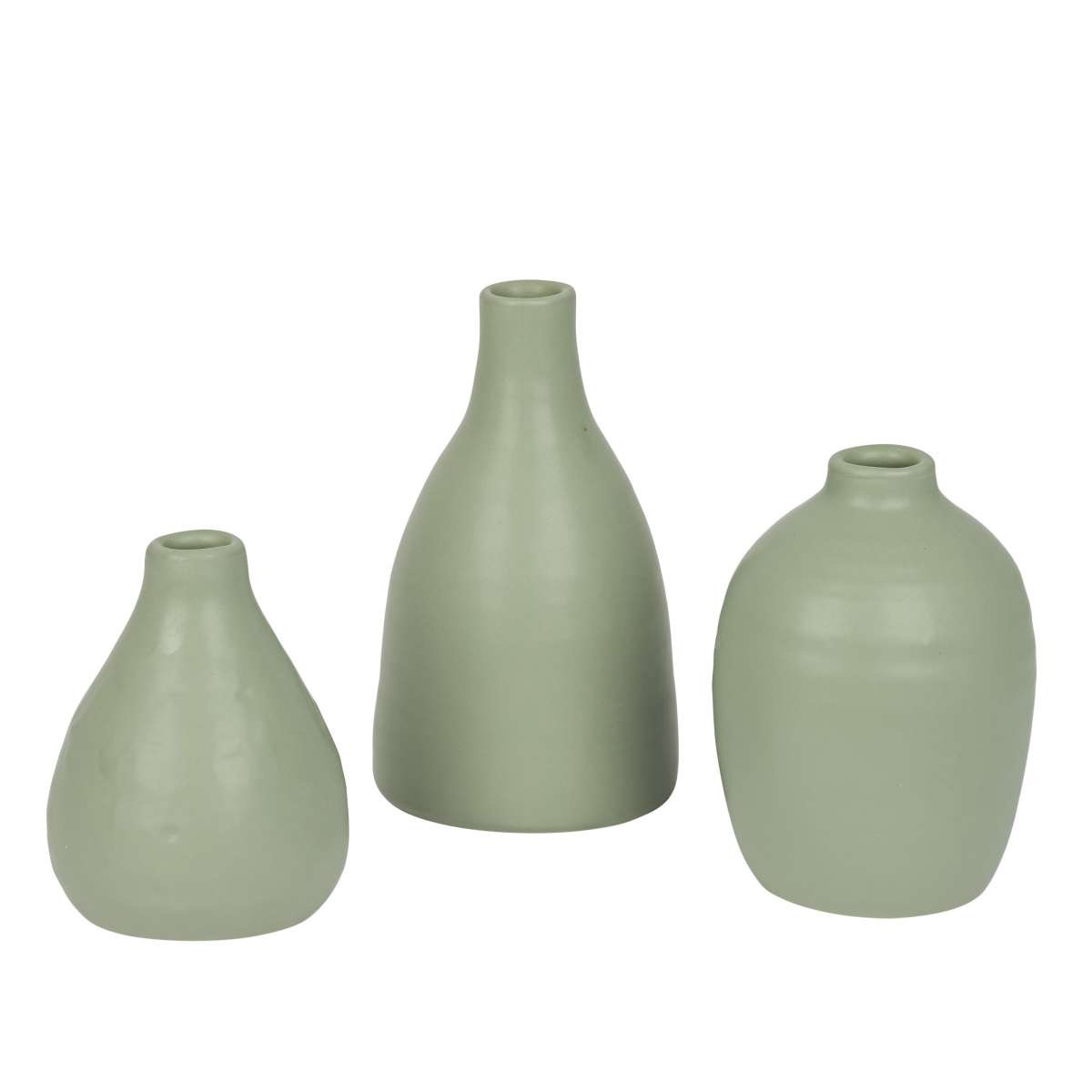 img_3768-1.jpg Ceramic vase set, soft green matt, h.10/11/14 cm - Perfect table decoration - Image 1