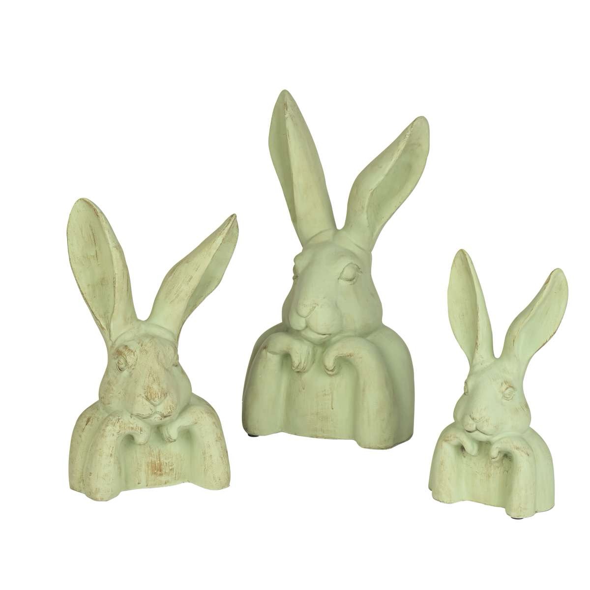 img_6870-1.jpg XL Easter bunny - Easter decoration - bunny statue - green antique - Easter figure - 3 sizes - Image 1