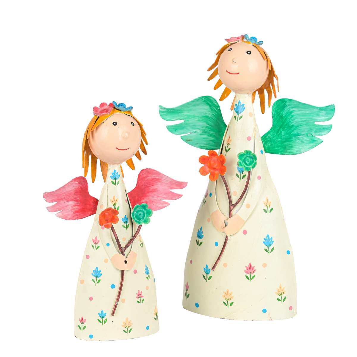 img_7744-1.jpg Fence stool angel with flowers - post stool - fence figure metal - garden decoration fence eye-catcher - gift idea garden - weatherproof - Image 1