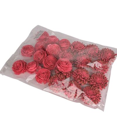 Holzrosen Rot 24er Set