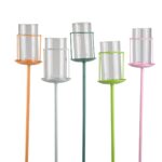 Metall-Windlicht Gartenstecker – Teelichthalter mit Glas – Gartenbeleuchtung
