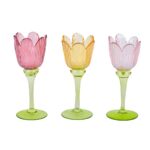 Blossom tea light holder - Tea light glass tulip - Easter decoration - Spring table decoration