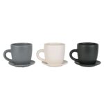 Pflanztasse mit Teller - Blumentopf-Tasse - Blumentasse - Shabby Chic - 3 Farben