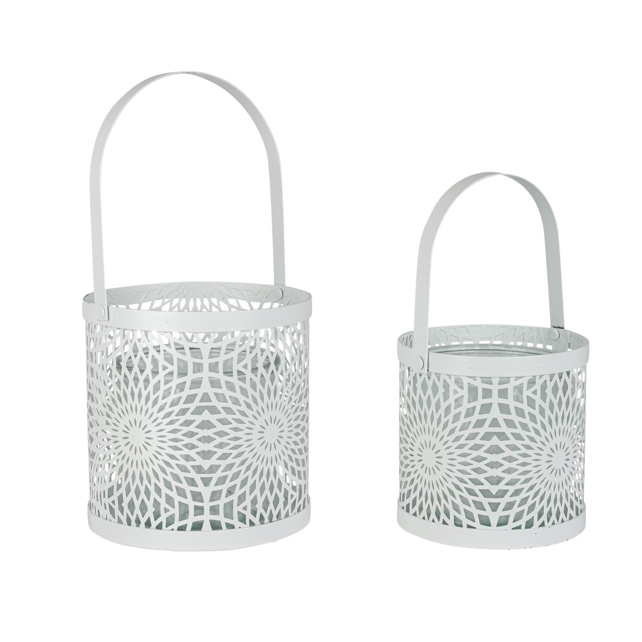 83593_1280x1280 Metal lantern white - Wind light - White lantern with carrying handle for stylish decoration - Image 1