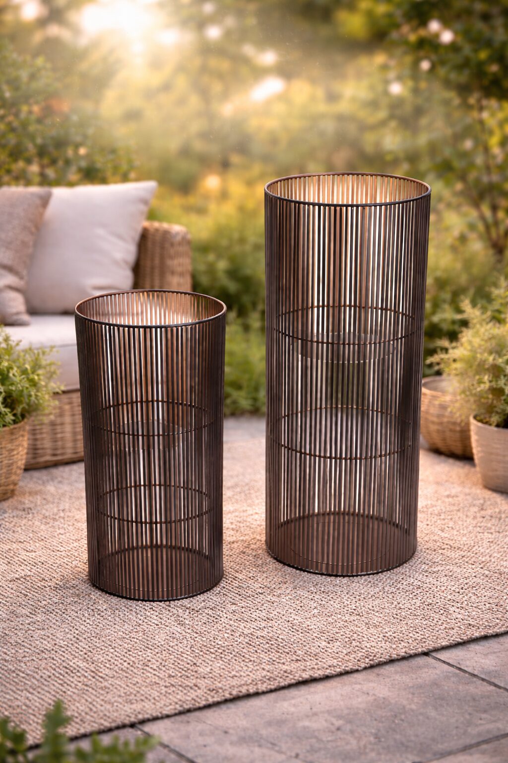 a0f65e64-e25a-4a23-af07-cef6b75e4ebc XL Metall Laterne schwarz - Windlichtsäule mit Glas - 2 Größen – Bild 1