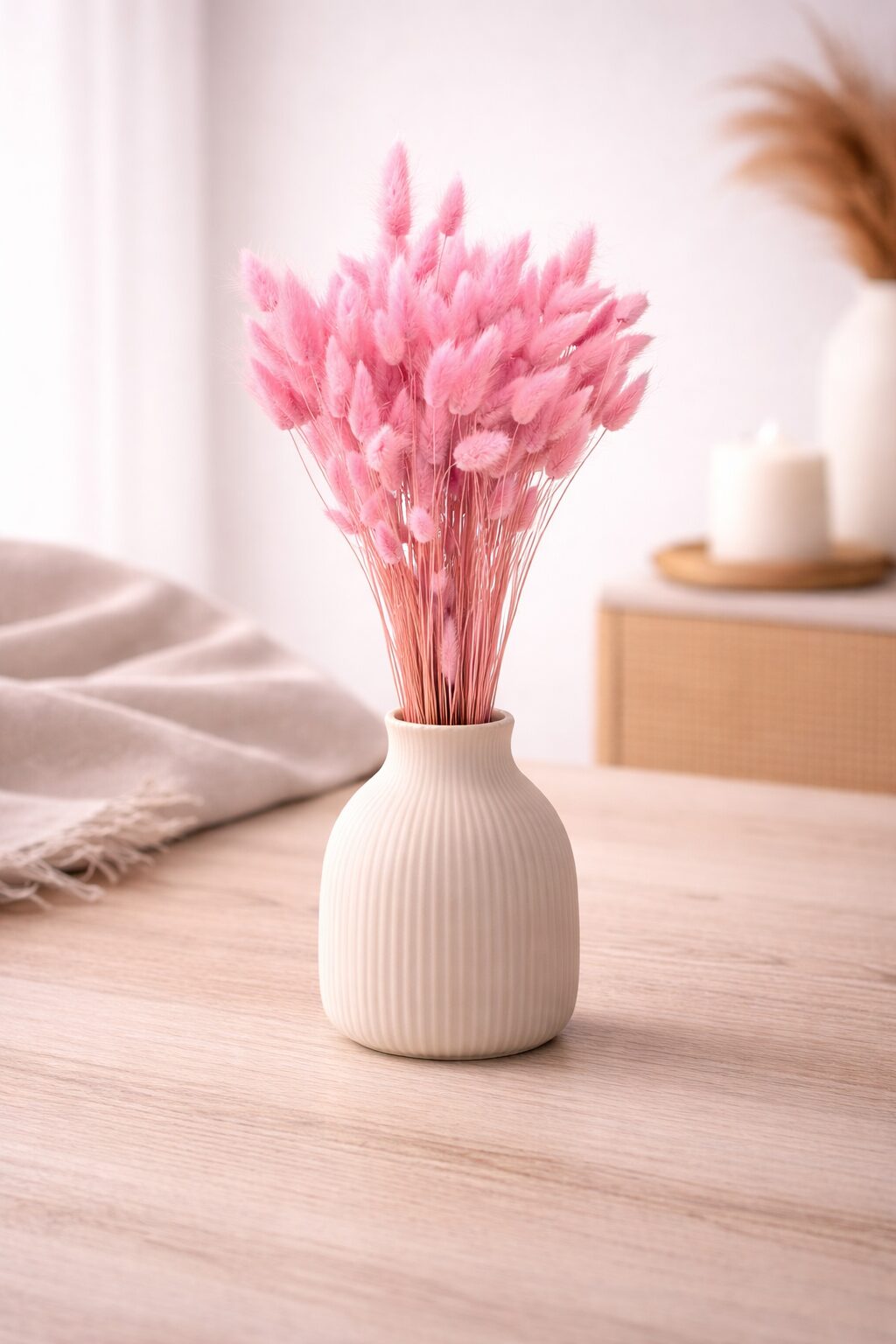 cbe7022f-8e07-4b7f-97d4-69da1c5976a0 Lagurus getrocknet, Rosa - Bunny Tails, Samtgras – 25 Stiele (Kopie) – Bild 1